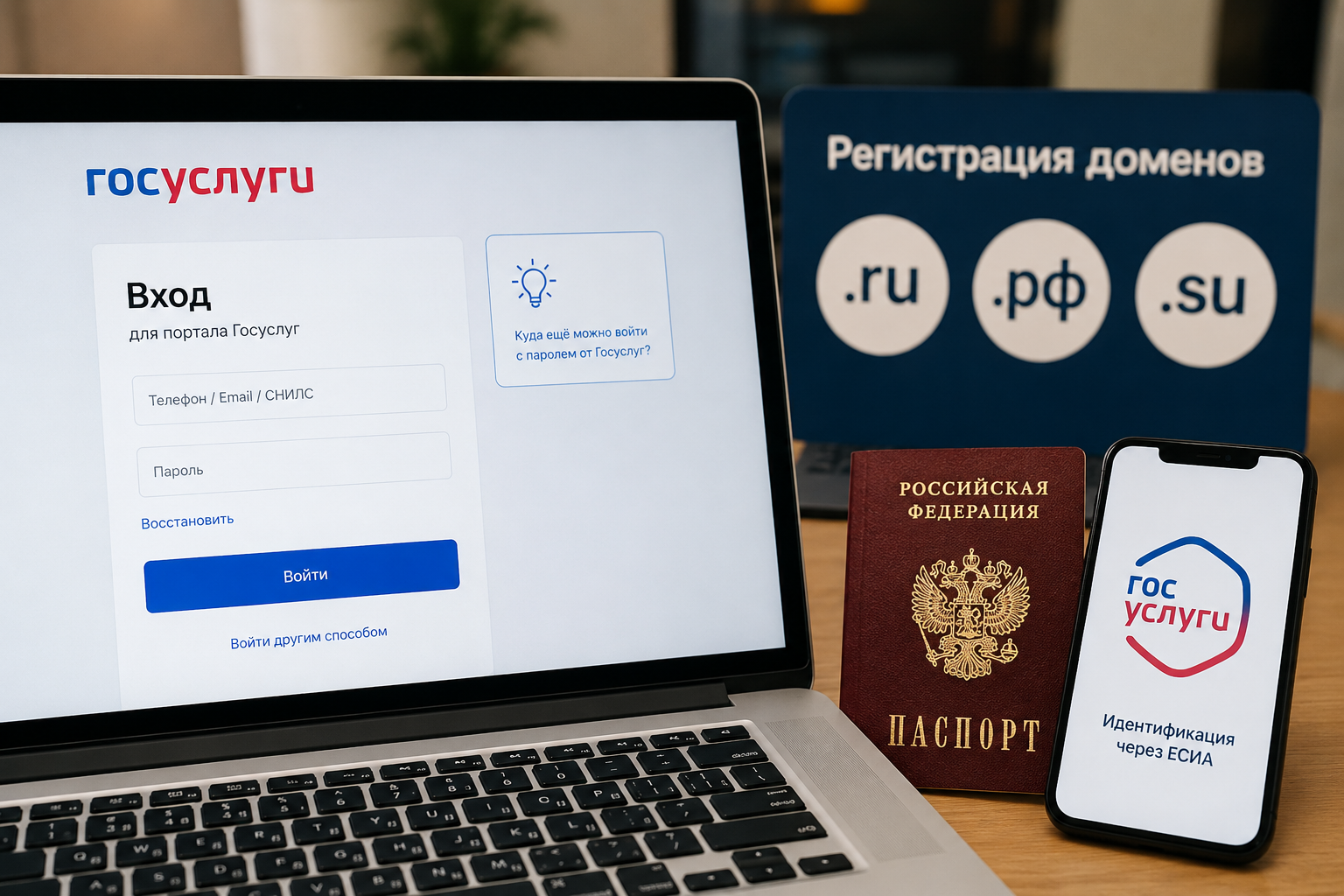 Регистрация доменов ru, рф, su с идентификацией на Госуслугах (ЕСИА)