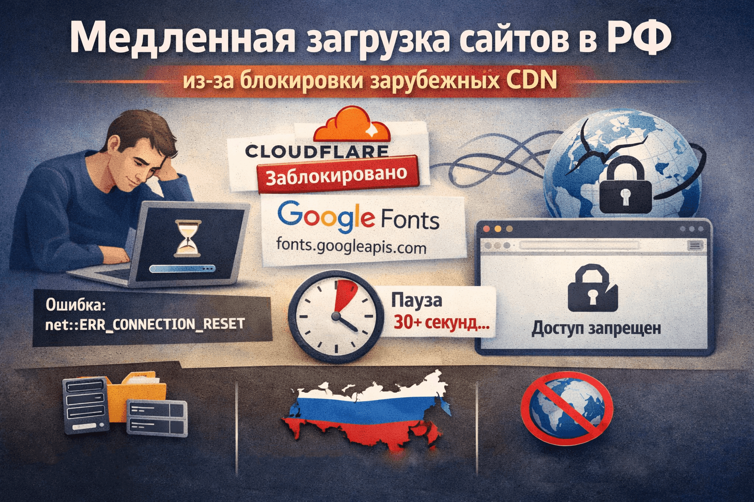 медленная загрузка сайтов из-за внешних CDN и сервисов